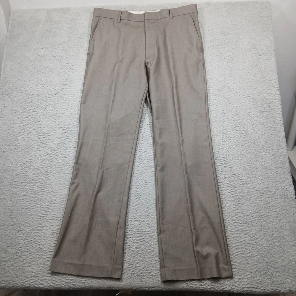 Banana‎ Republic Men's 36x34 Dress Pants Gray Flat Front Wool Blend